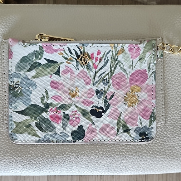 NWT Nanette Lepore Triple Section Crossbody Bag Rice-Multi Magnolia - Picture 3 of 14